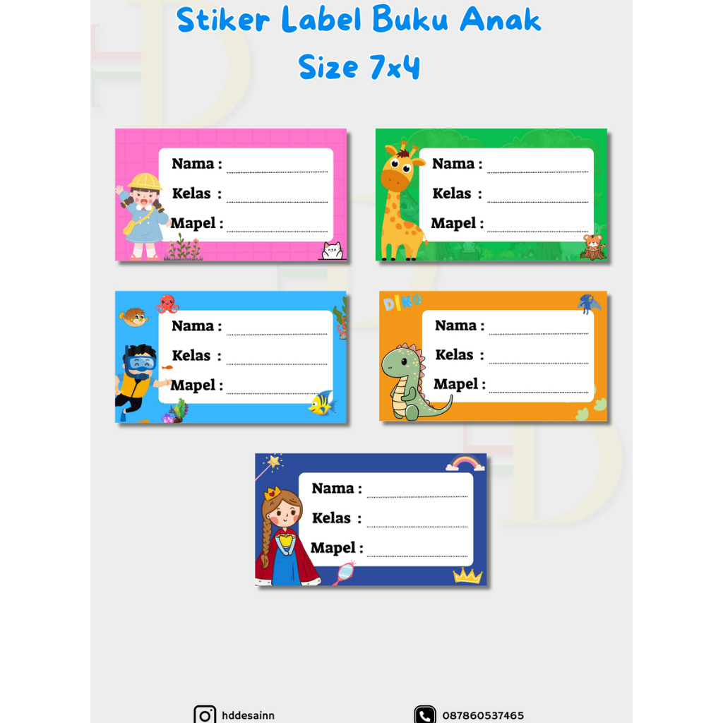 

Stiker Label Buku Anak//Stiker Nama//Kartu Nama Buku//Label Buku Murah