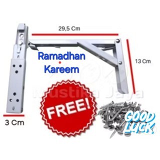 siku lipat brecket meja lipat dinding( jemuran/meja/rak dinding dll) safety auto klik