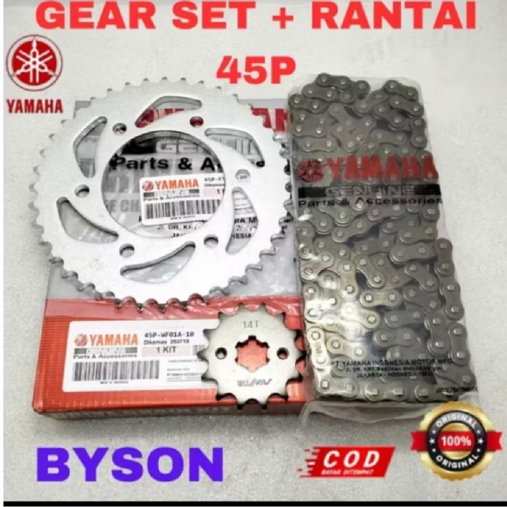 GEAR SET BYSON 45P ORIGINAL GIR SET +RANTAI BYSON