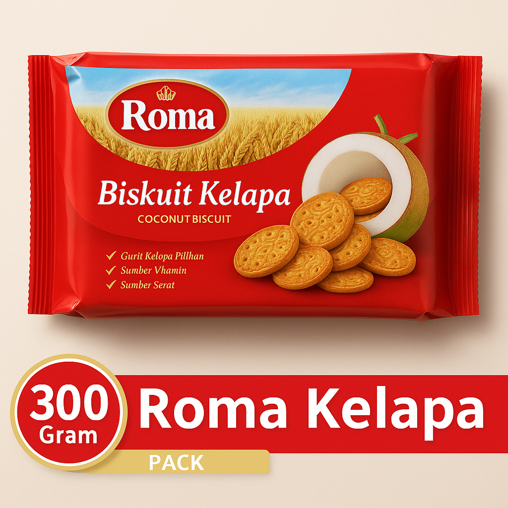 

Roma Biskuit Kelapa Original [BISA GROSIR] | Biskuit Renyah Gurih Kaya Serat Rasa Kelapa [HALAL]