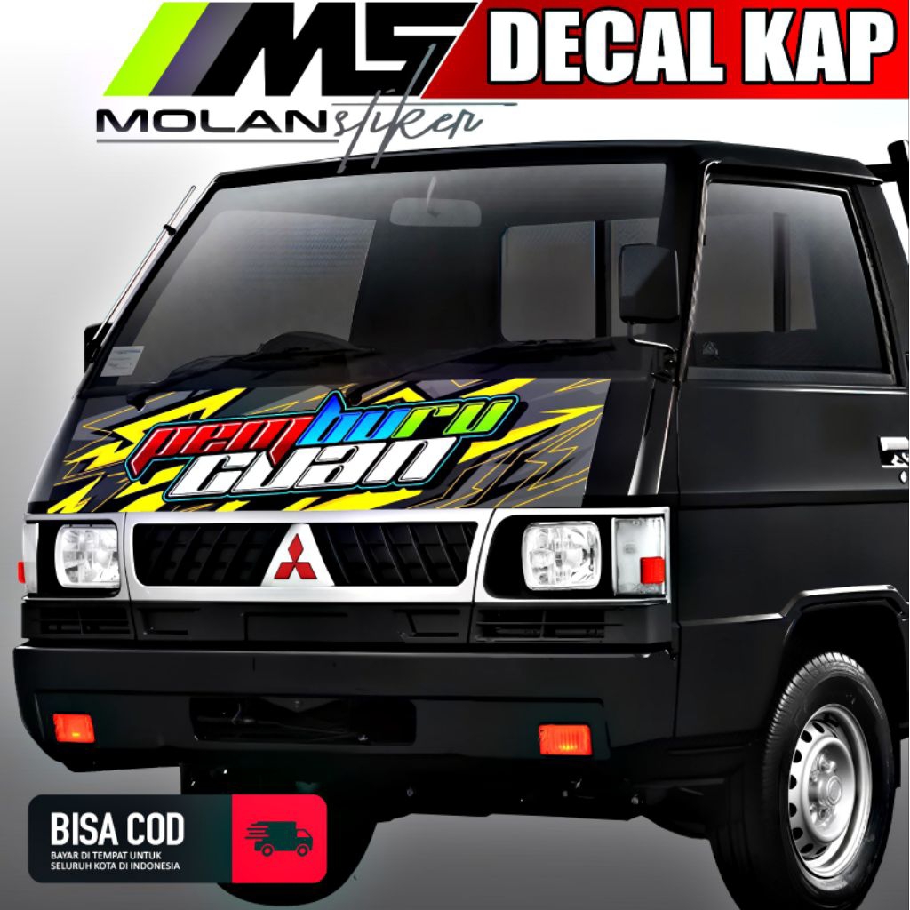 Decal Sticker Striping Variasi Kabin Depan L300 Pickup Decal Kap/Kabin Depan L300 Pu Decal Universal