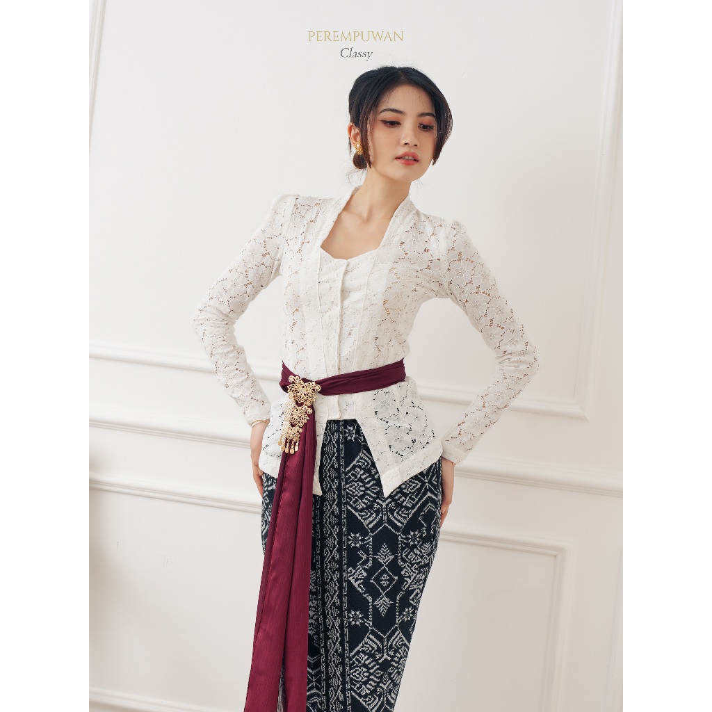 PEREMPUWAN Atasan Kebaya Bali Brokat Kutu Baru Putih Hitam Wisuda Kondangan Wanita Modern Aesthetic