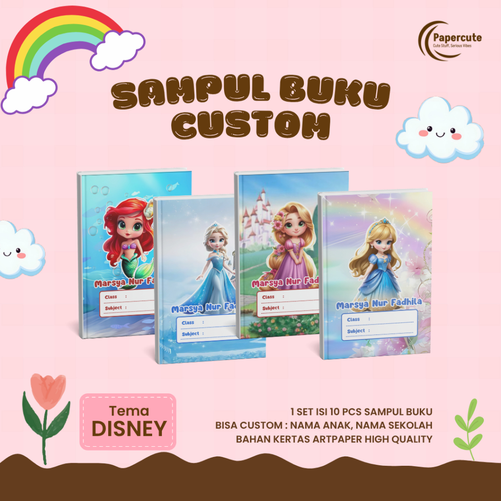 

SAMPUL BUKU ISI 10 pcs CUSTOM / COVER BUKU / BUKU TULIS / TEMA DISNEY / SIDU BIGBOSS
