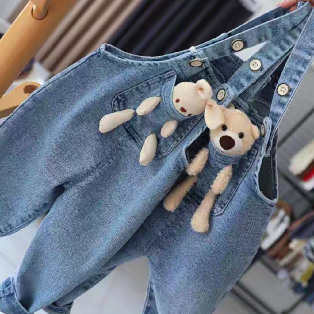 overall anak perempuan/Jumsuit kekinian/celana kodok perempuan