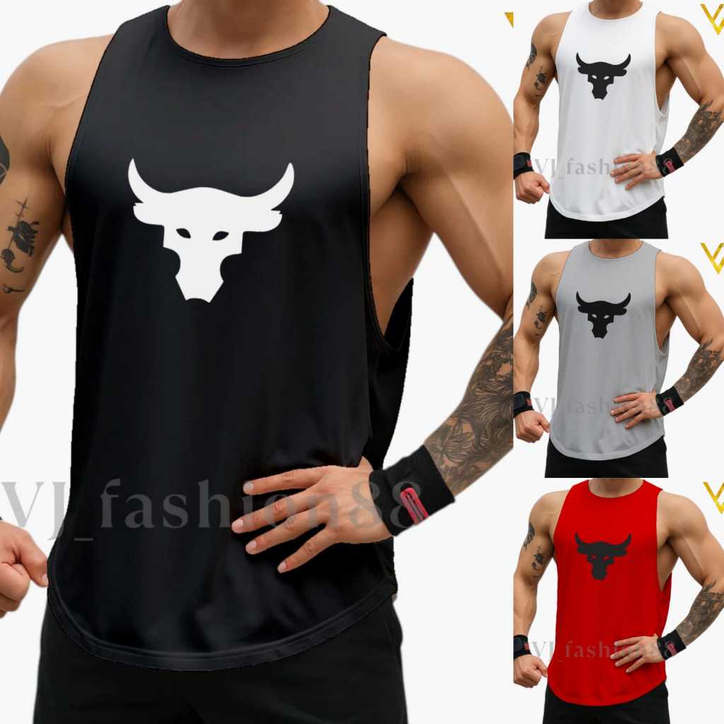 Singlet Pria For Gym / Tanktop Cowok Sport Tanpa Lengan