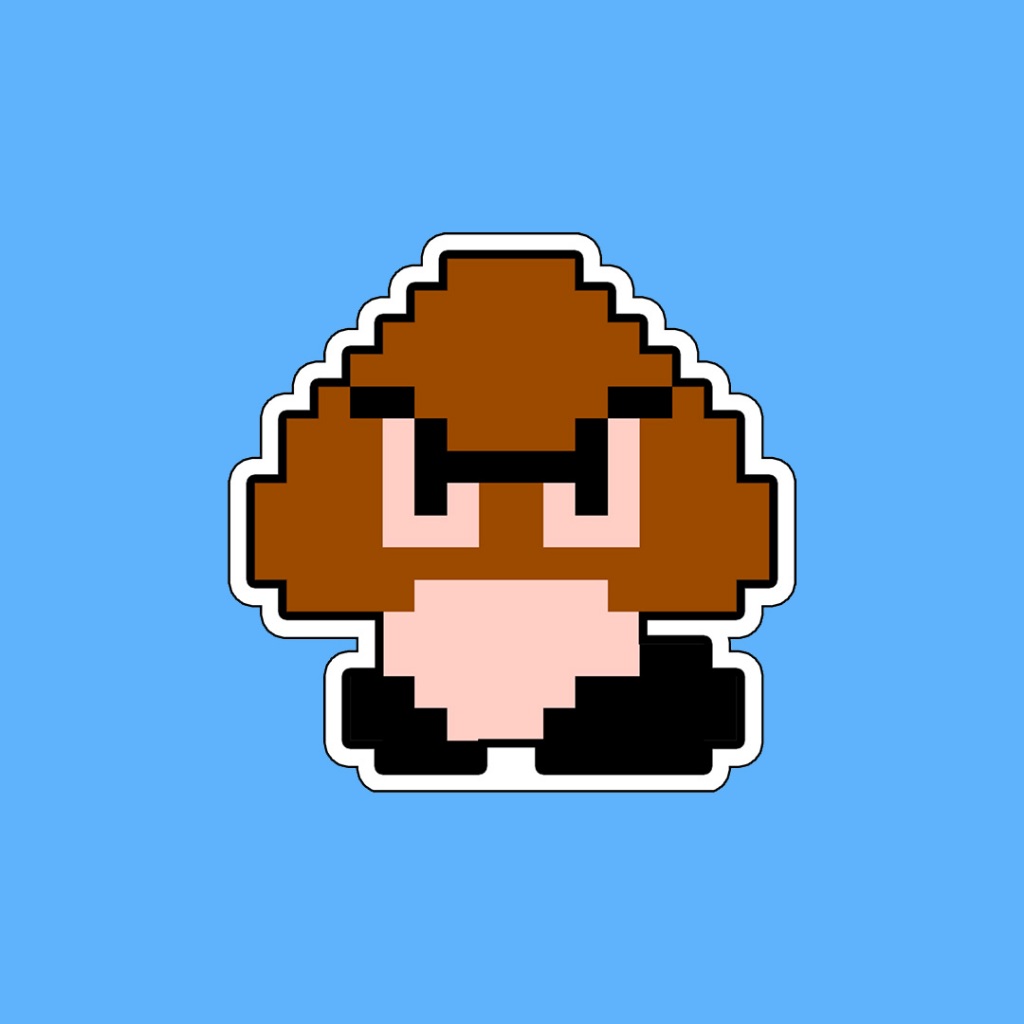 

Stiker Game Nintendo 8 Bit Mario Bros Goomba Waterproof Pixel Arcade Console Sega Gameboy