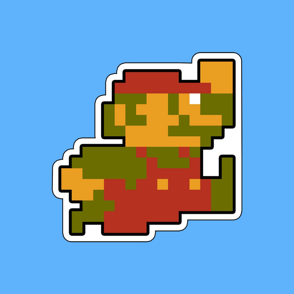 

Stiker Game Nintendo 8 Bit Mario Bros Mario Jump Waterproof Pixel Arcade Console Sega Gameboy