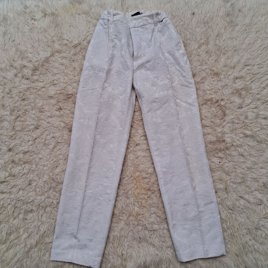 preloved celana formal chinos trouser brand zara original bordir embos seken second bekas bukan new