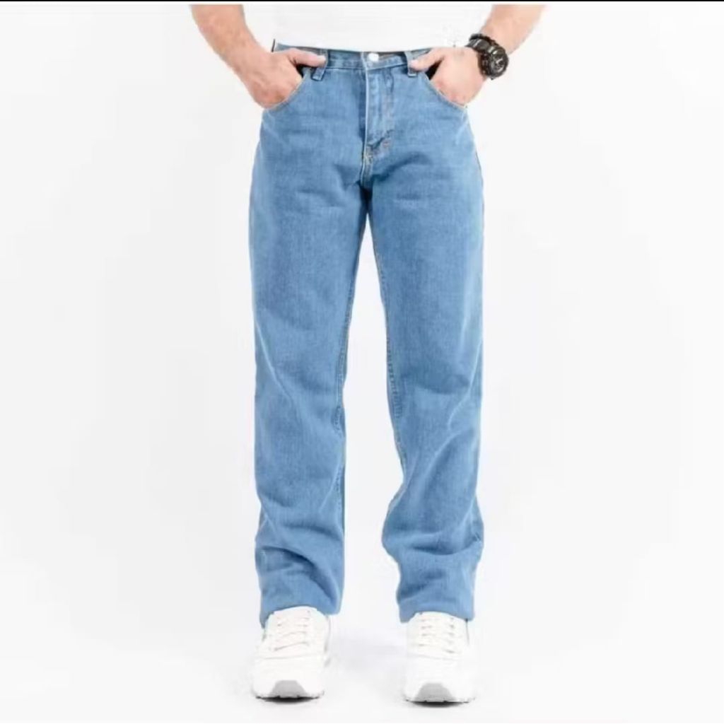 celana jeans pria baggy  reguler denim baggy fit basic