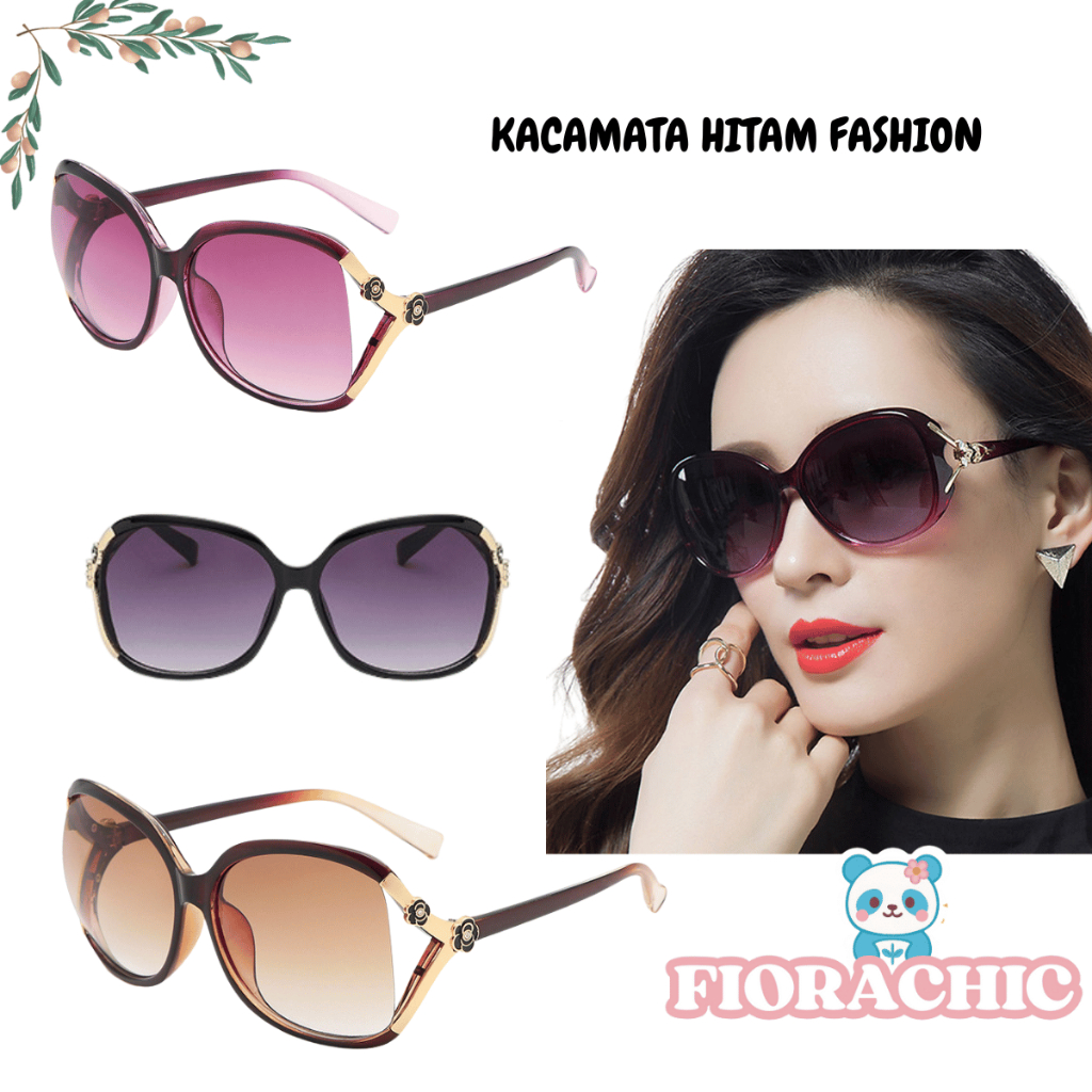 FC- KACAMATA HITAM KM49 WANITA MODEL KOREA MEWAH BAHAN METAL WARNA WARNI REAL PICT