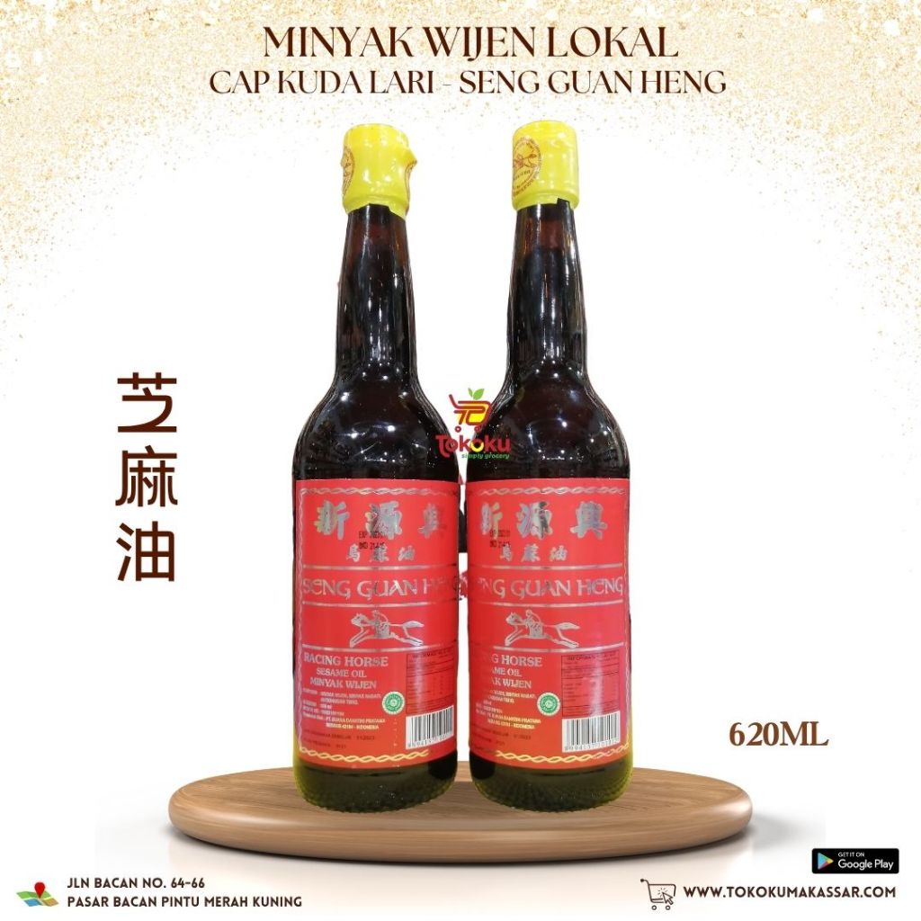 

Minyak Wijen Seng Guan Heng Cap Kuda Lari 620ml - Lokal