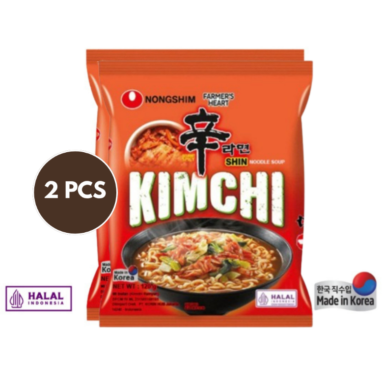 

[BUNDLING 2 PCS] SHIN KIMCHI 120gr (MIE KUAH RASA KIMCHI ASLI) HALAL - NONGSHIM [IMPORT KOREA]