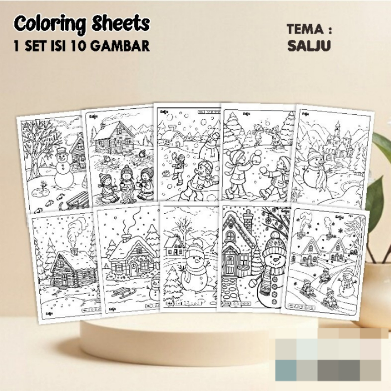 

KERTAS GAMBAR MEWARNAI TEMA PEMANDANGAN A4 ISI 10 LEMBAR - COLORING SHEET FOR KIDS READY STOCK