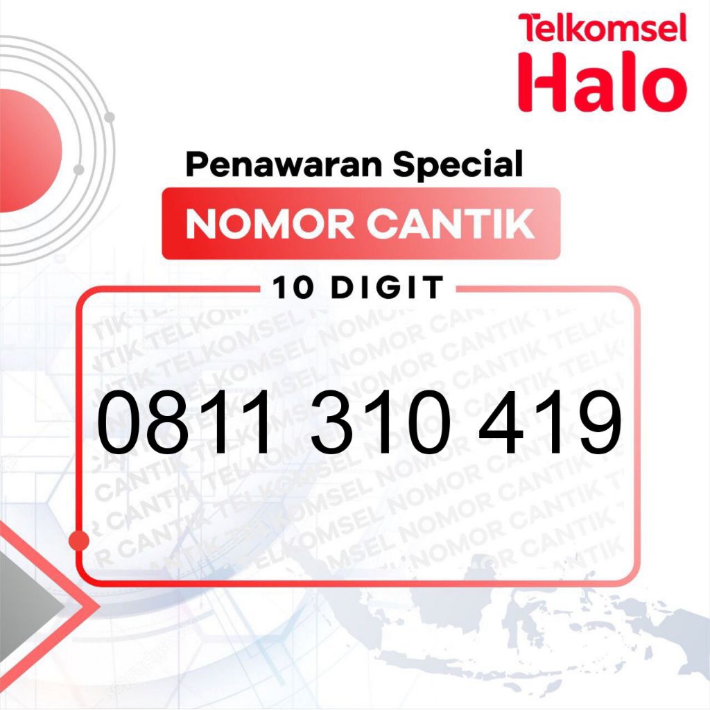 KARTU PERDANA HALO TELKOMSEL PASCABAYAR 10 DIGIT FREE DATA 50GB NOMER CANTIK