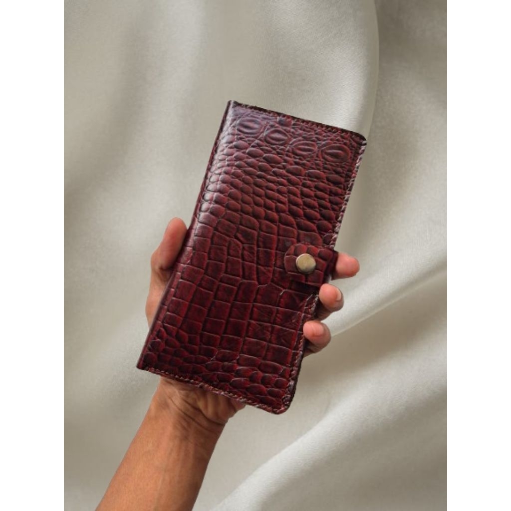 Dompet wanita kulit asli 100% motif kulit buaya