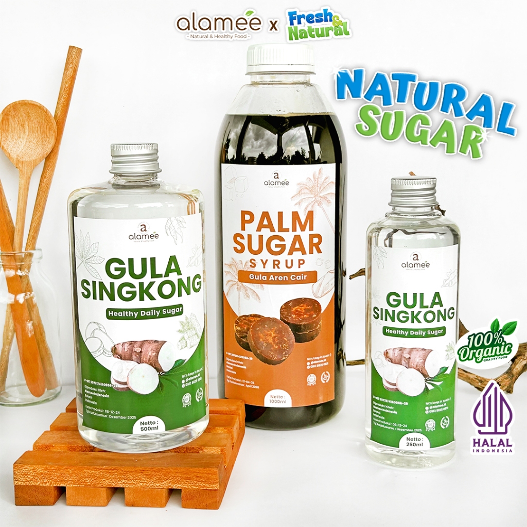 

ALAMEE Gula Aren Cair Singkong Ketela Palm Sugar Cair Organic Organik Pure Murni Sirup Pemanis Alami fresh and natural