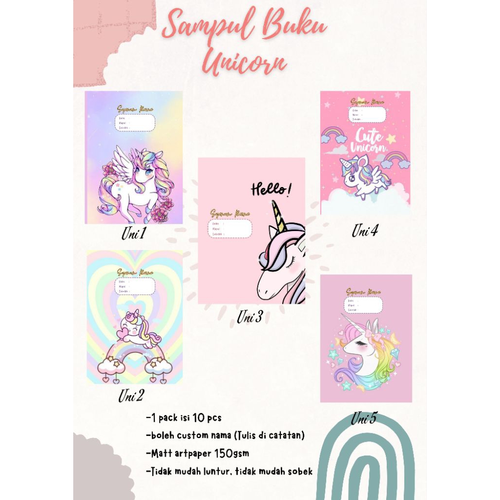 

Sampul Buku Unicorn (isi 10pcs)