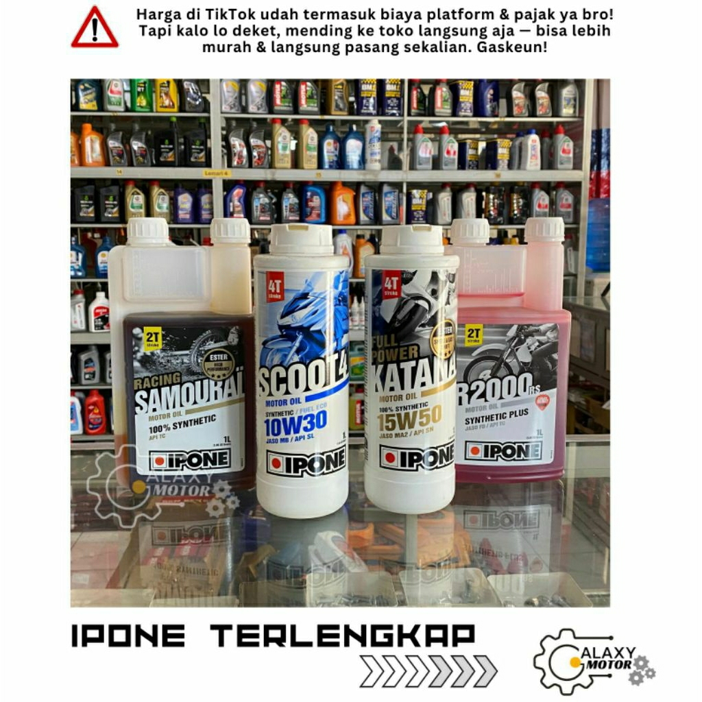 OLI IPONE 4T 2T TERLENGKAP SAMOURAI R200RS MATIC BEBEK SPORT OLI IPONE BEBEK MATIC SPORT OLI SHOCK I