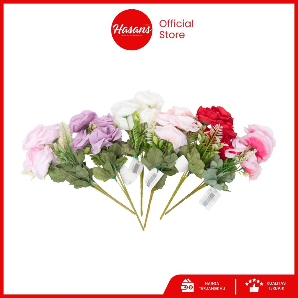 Bunga Mawar Latex Premium / Bunga Mawar Artificial / Bunga Mawar Palsu Plastik / Bunga Mawar 24