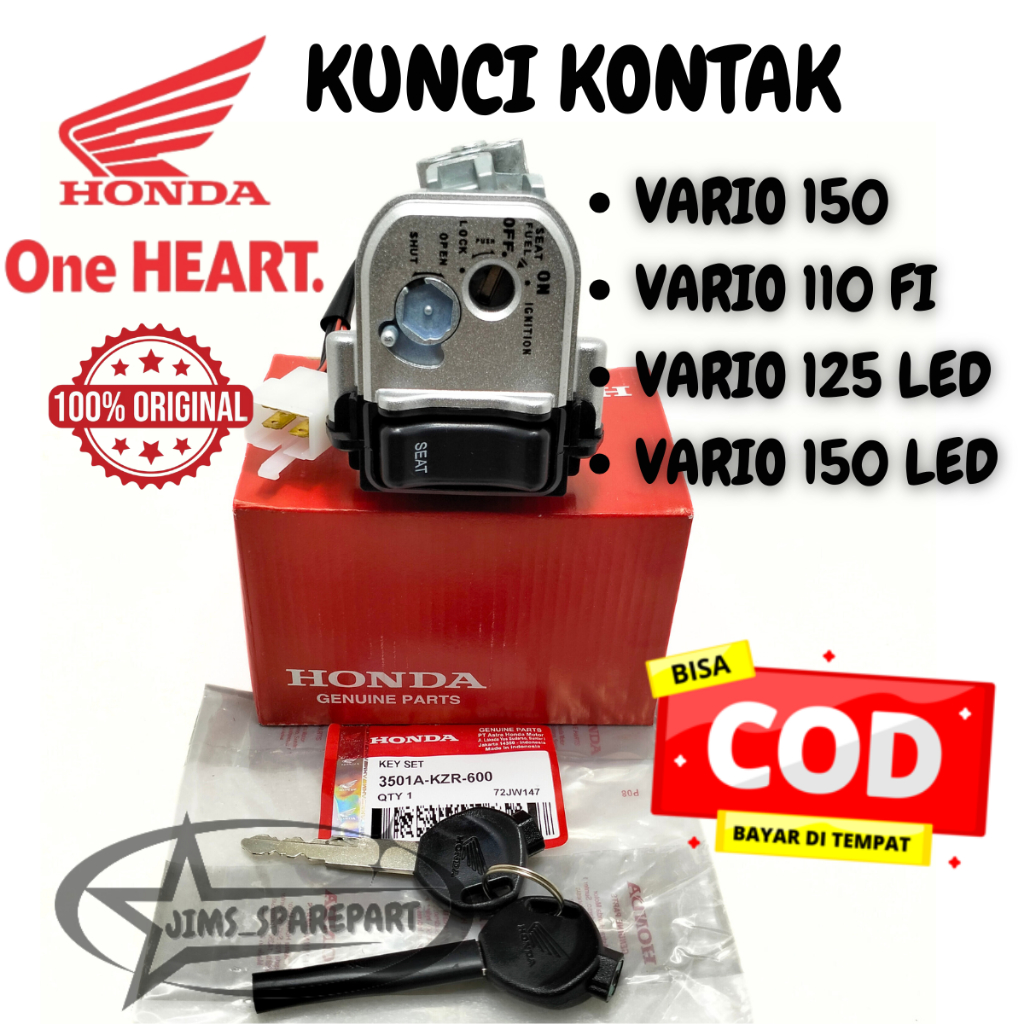 KUNCI KONTAK HONDA KZR VARIO 150 110 125 FI LED ASLI AHM ORI HGP SATU SET RUMAH KONCI KUNTAK