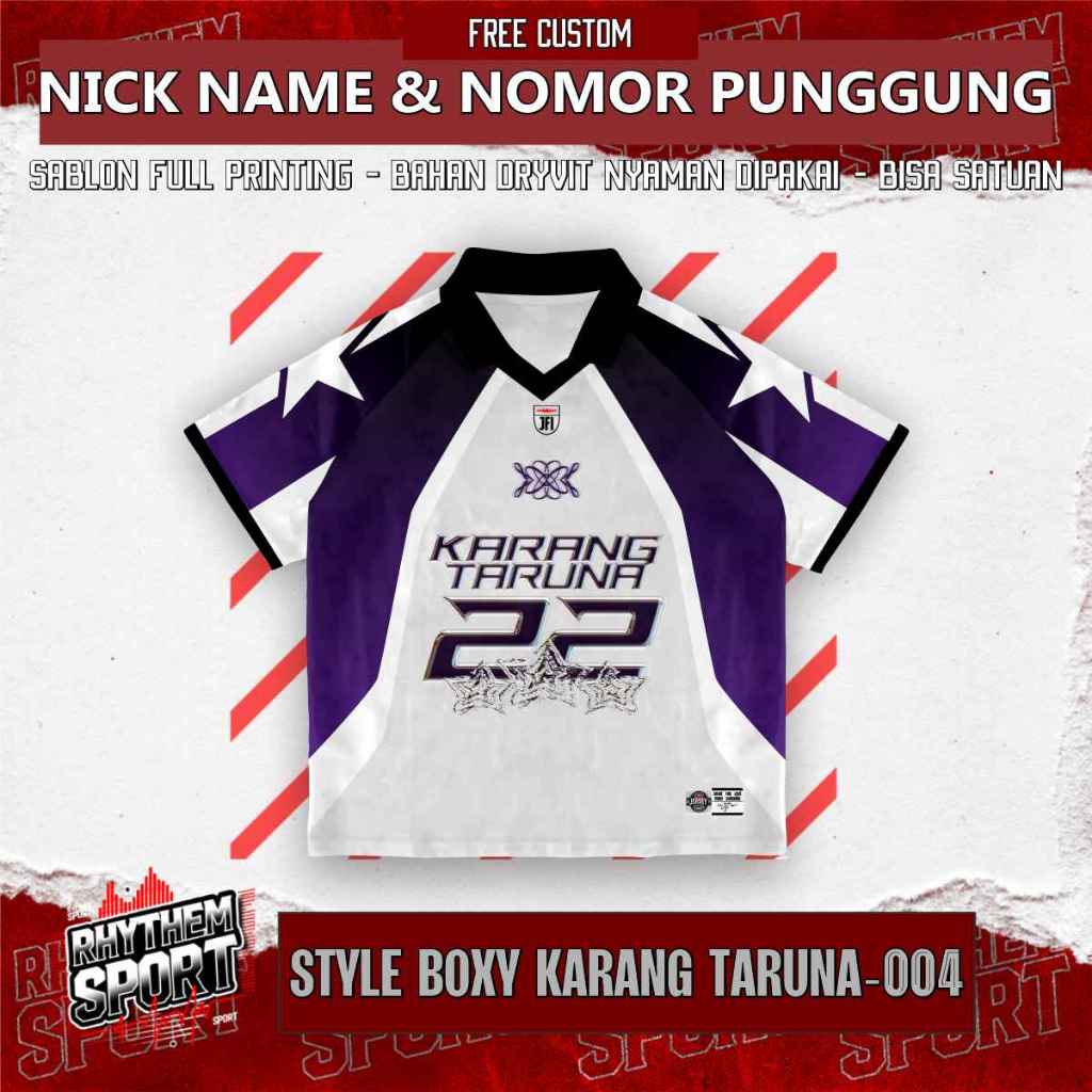 JERSEY SERAGAM KARANG TARUNA / bisa custom tulisan dan nomor