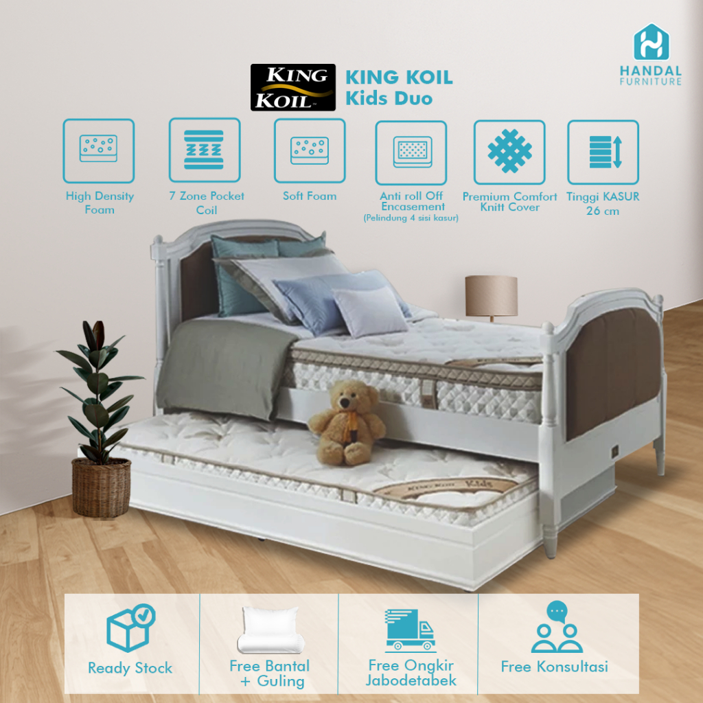 King Koil Set Kasur Spring Bed Kids Duo