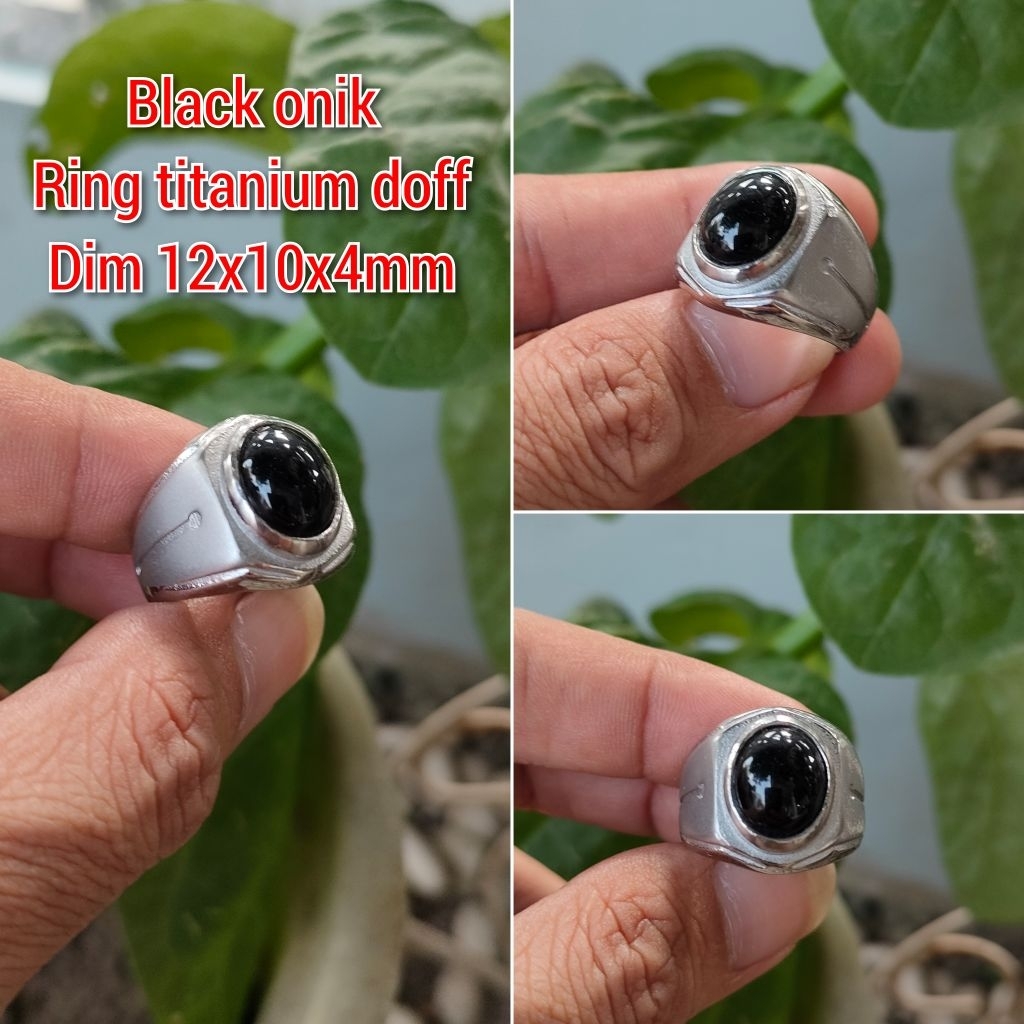 CINCIN PRIA BATU ONIK KECIL RING TITANIUM DOFF