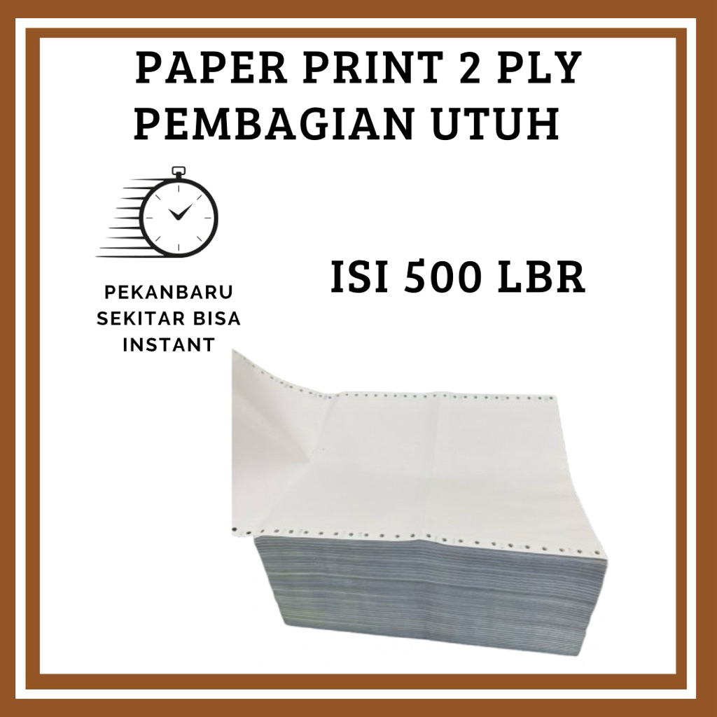 

Kertas Faktur Paperpryns Continuous Form NCR 2PLY Pembagian Utuh 1 Lembar (9,5" x 11") / Kertas bon 2 warna / isi -+ 500 Lembar