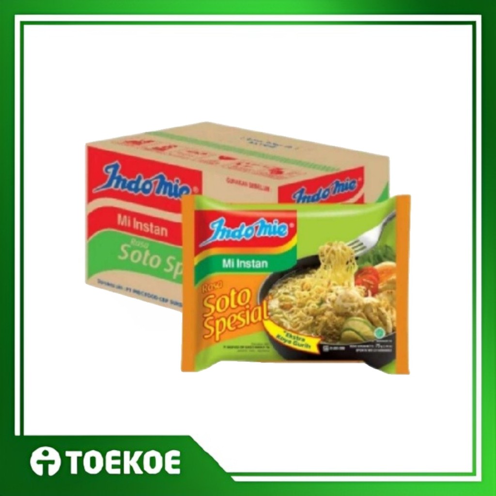 

TOEKOE Indomie Mi Instan Rasa Soto Spesial / Indomie Soto Spesial 1 Dus Isi 40 Pcs