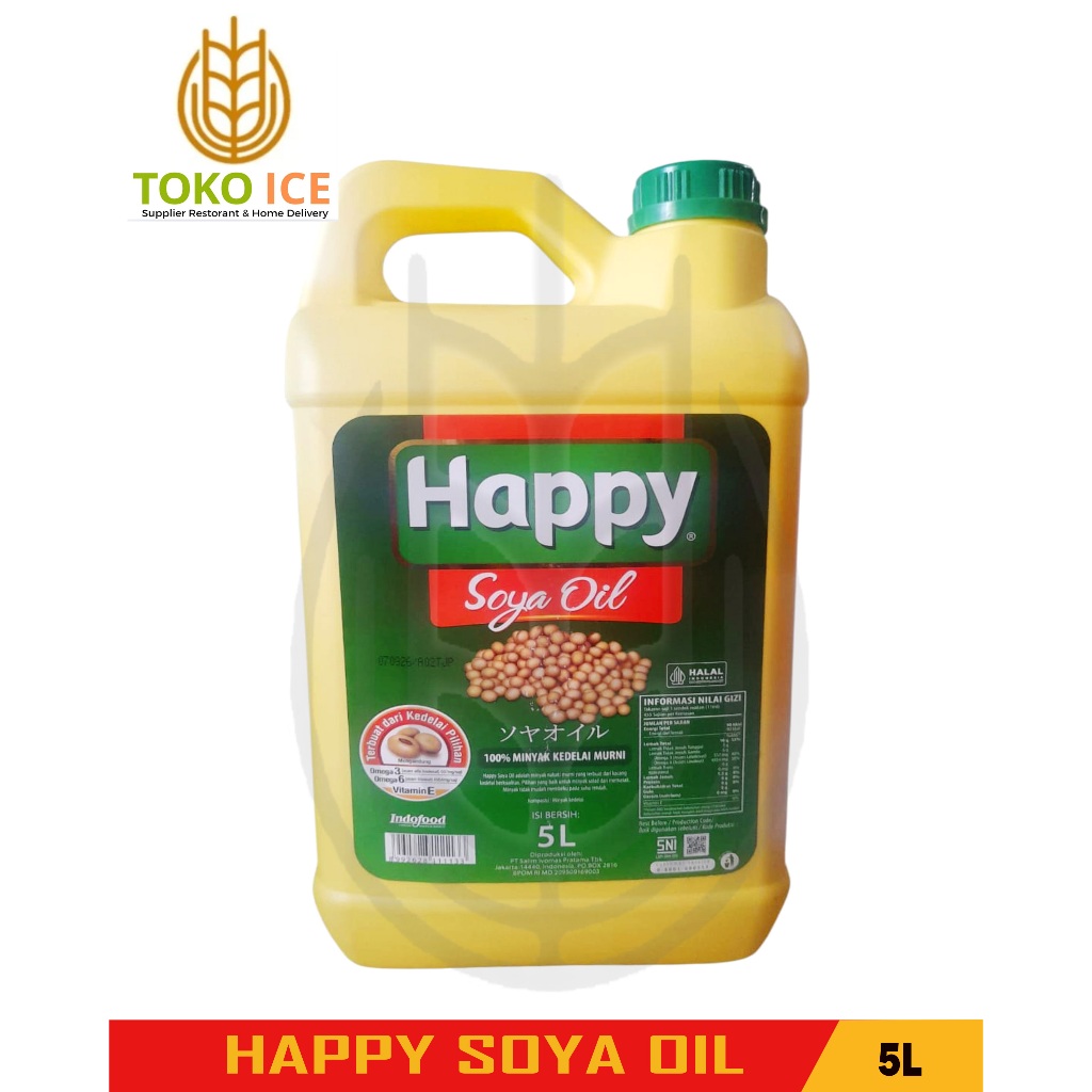 

MINYAK GORENG KEDELAI HAPPY SOYA OIL 5LT / 100% KEDELAI MURNI