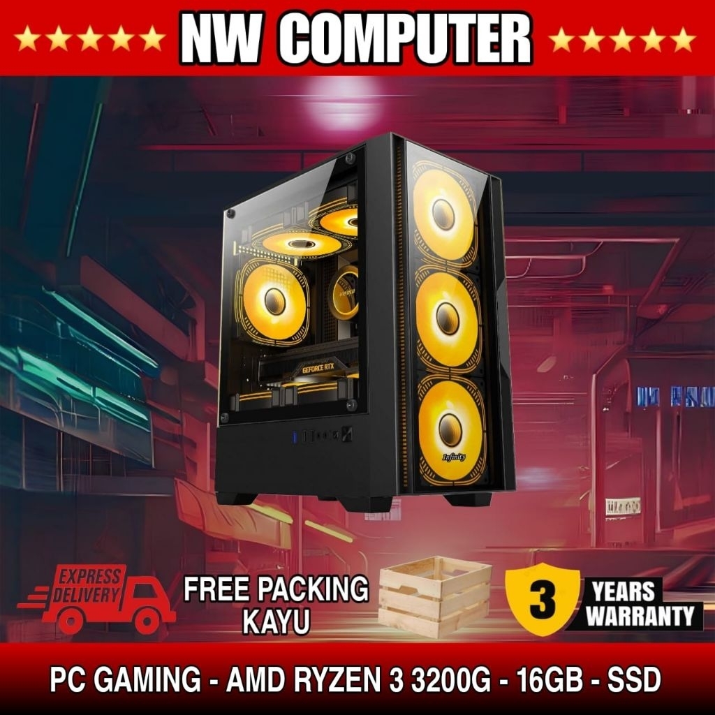 PC Gaming AMD Ryzen 3 3200G | Radeon Vega 8 | 16GB DDR4 | SSD