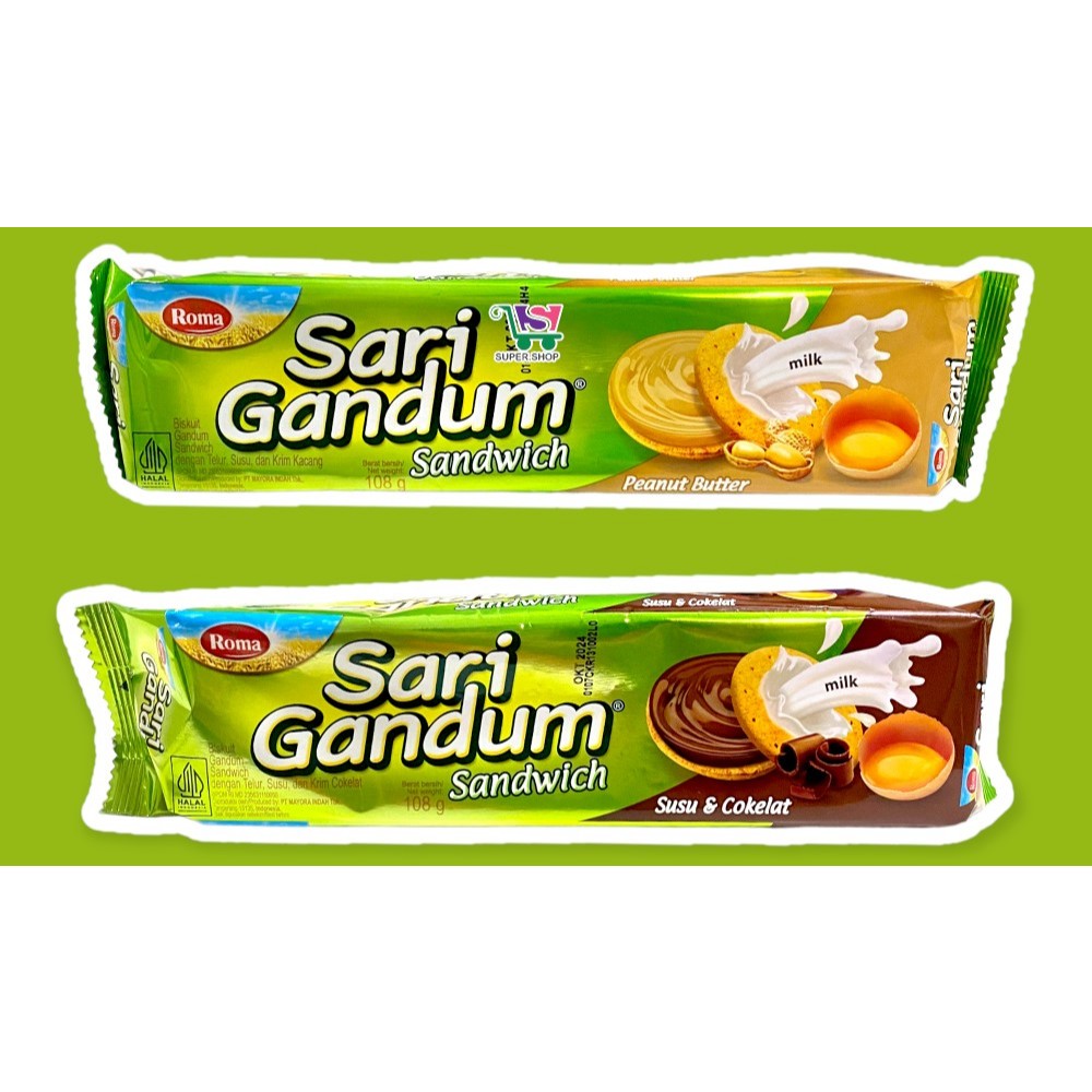 

Roma Sari Gandum Sandwich Susu Cokelat 108 Gram / Roma Sandwich Coklat