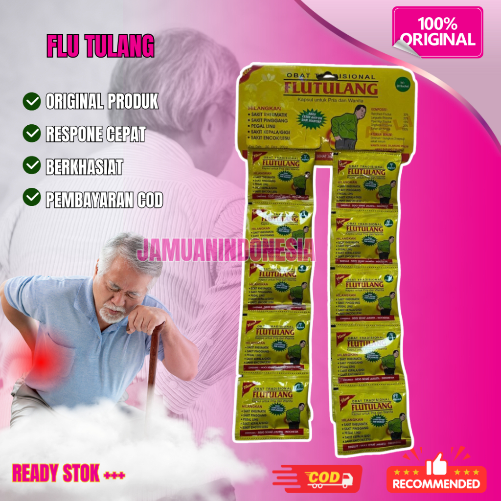 

Kapsul Flu Tulang Renceng Original 20 Sachet Obat Encok Pegal Linu