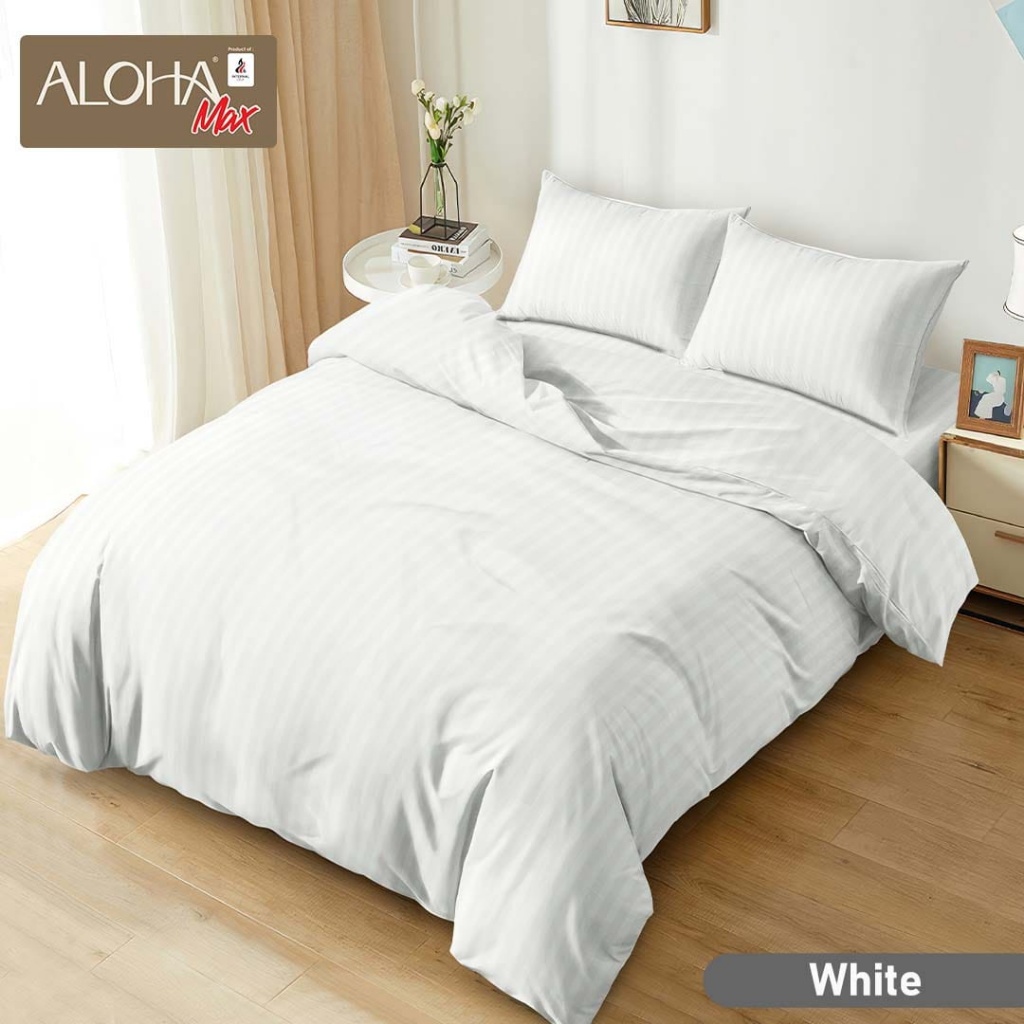ALOHA MAX BEDCOVER SET 180X200 TINGGI 25 / BEDCOVER ALOHA 180 POLOS EMBOSS