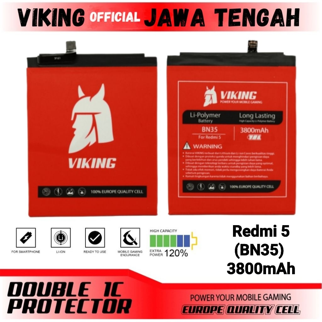 VIKING Baterai Xiaomi Redmi 5 (BN35) Double Power