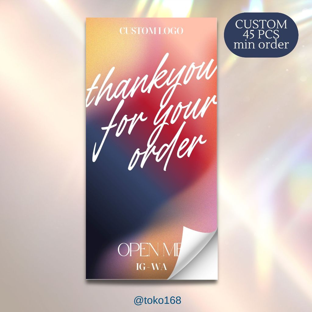 

STICKER l THANKYOU CARD l SEGEL PRODUK l KARTU UCAPAN l STICKER 6X4