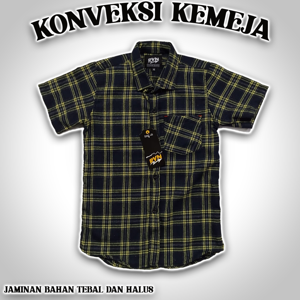 Kemeja flanel anak pria wanita bahan tebal - Kemeja anak flanel lengan pendek kotak kotak