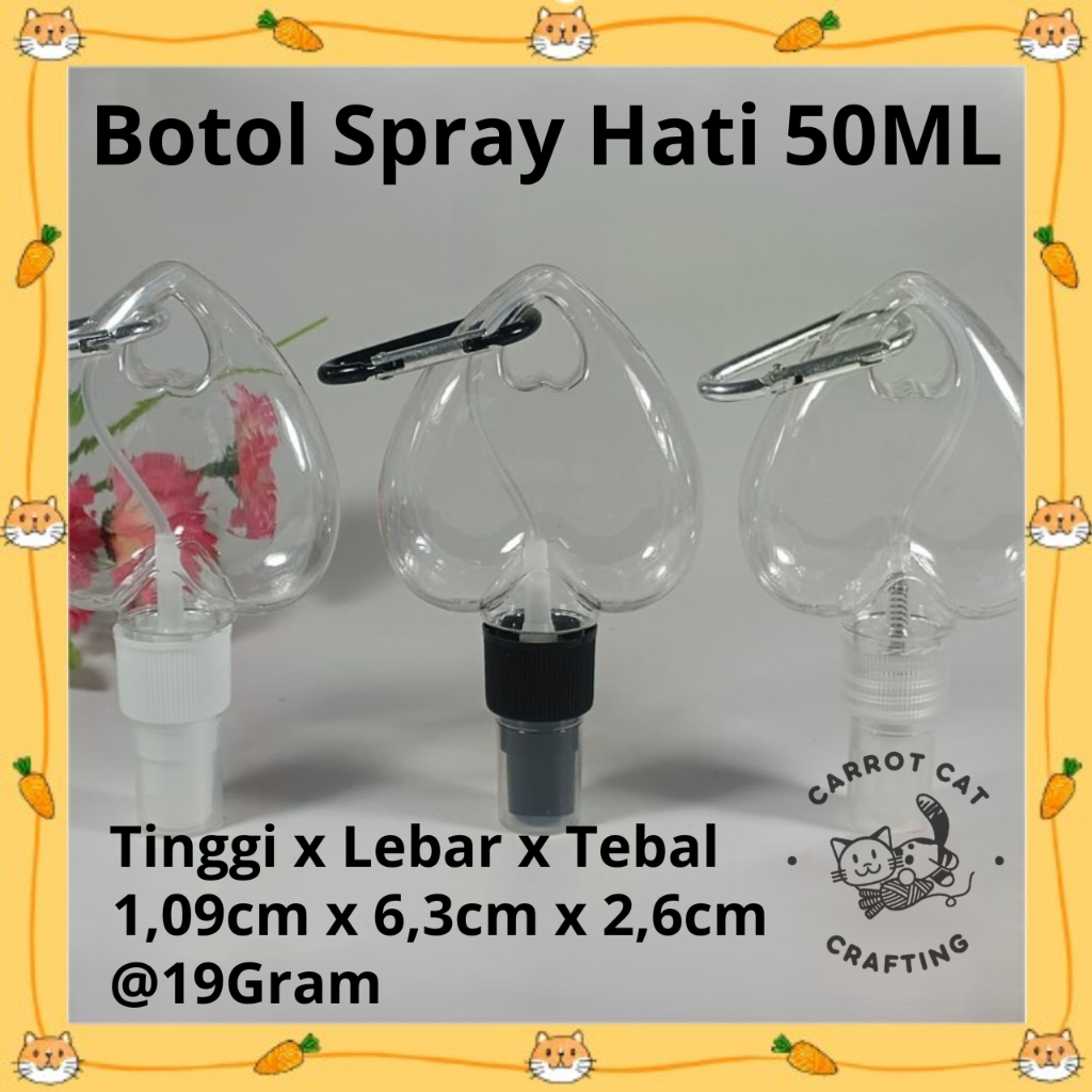 Botol Spray Gantung Love 50ML Botol Hand Sanitizer Botol Spray Gantung Refil