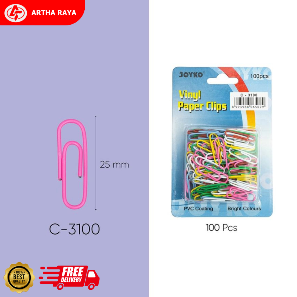

Paper Clip Klip Penjepit Kertas Joyko C-3100 Isi 100 Pcs