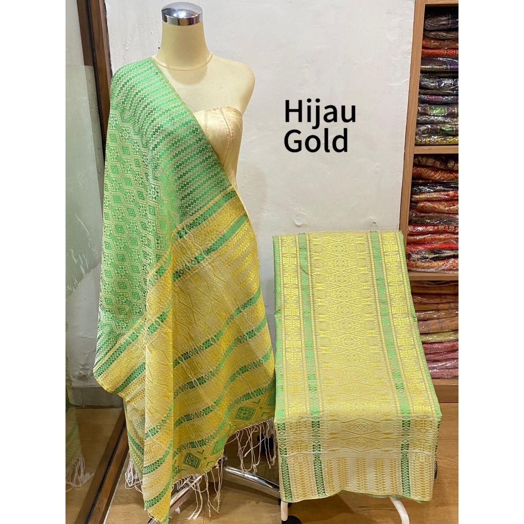 Multicolour songket tumtuman kristal kombinasi warna cantik