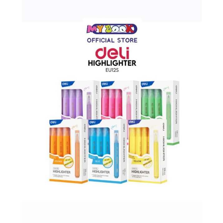 

Deli Highlighter Berdiri / Penanda Warna Terang Pastel [ Ungu / Biru / Hijau / Orange ] EU12S -1pcs