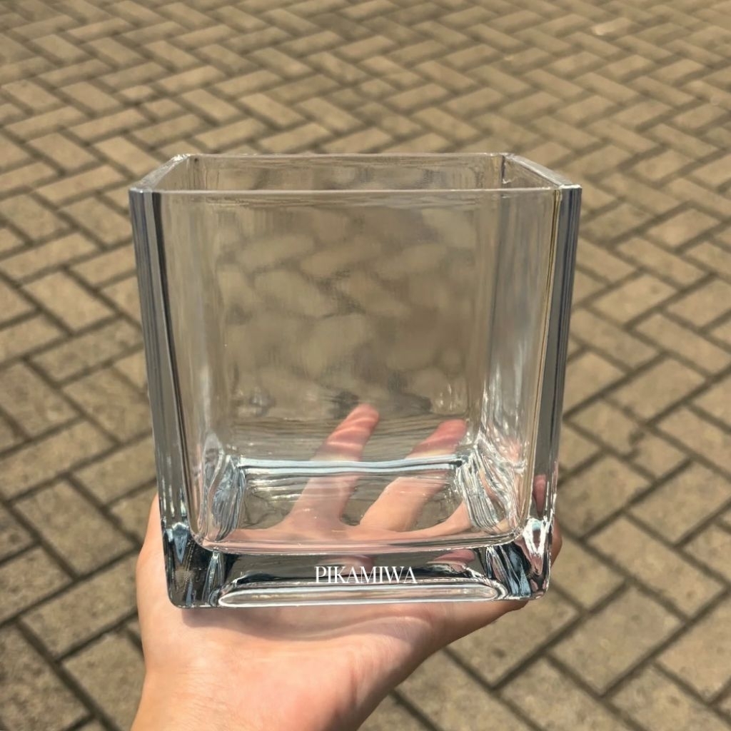 VAS BUNGA KACA KOTAK BENING vas kaca vas bunga vas air aquarium mini tempat bunga vas kaca cantik