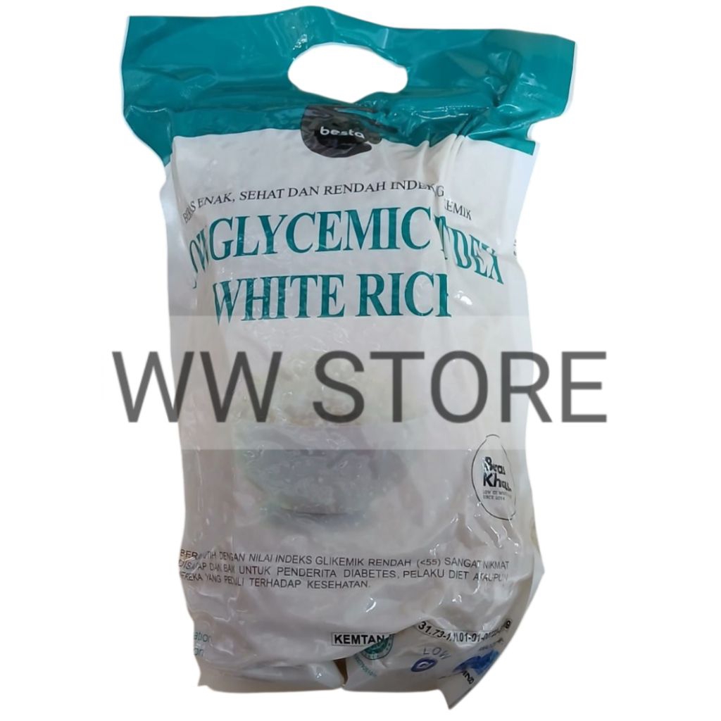 

Beras putih khusus diet penderita diabetes enak sehat rendah Indeks Glikemik halal MUI besta LOW GLYCEMIC INDEX WHITE RICE kemasan 2L 2 Liter