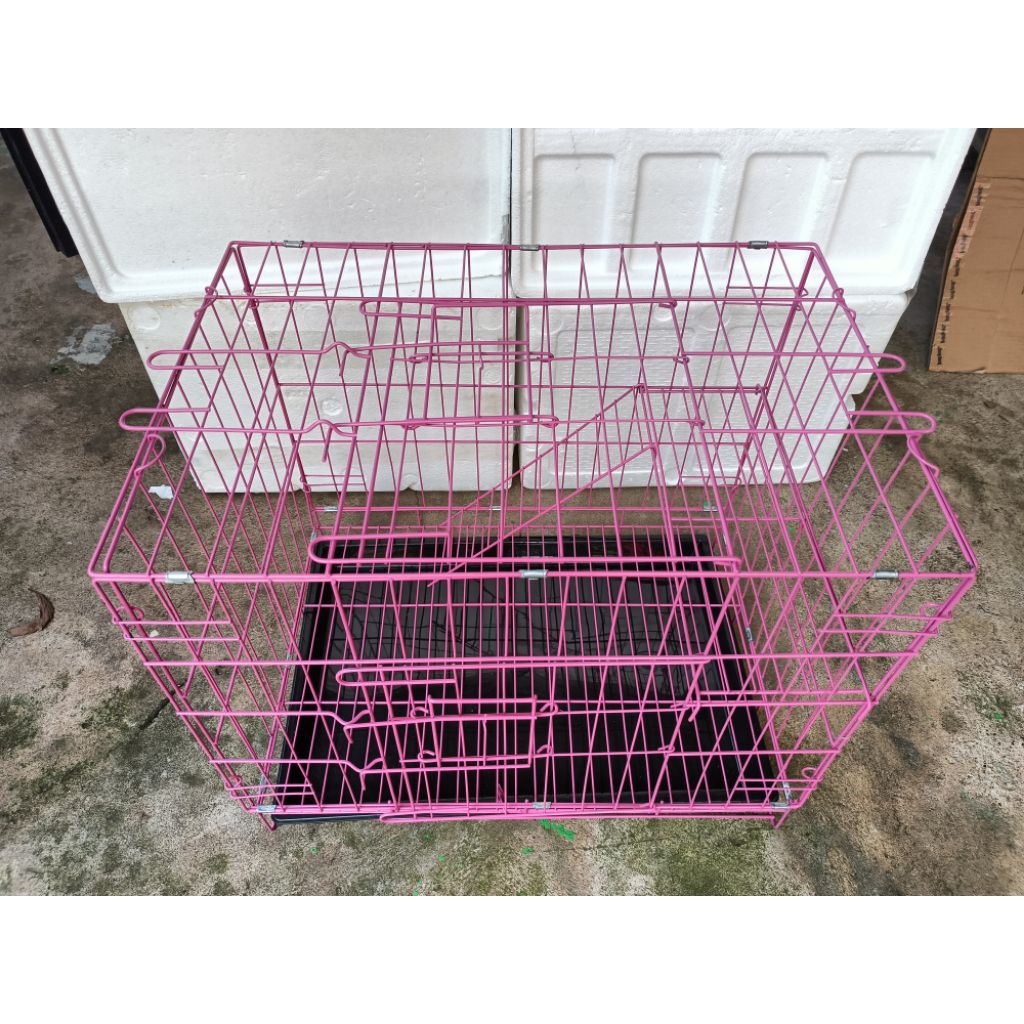 Kandang Lipat Premium 60 cm x 42 x 50 cm Cage Hewan Kurungan Peliharaan Pet Dog Anjing Kucing Cat Ig