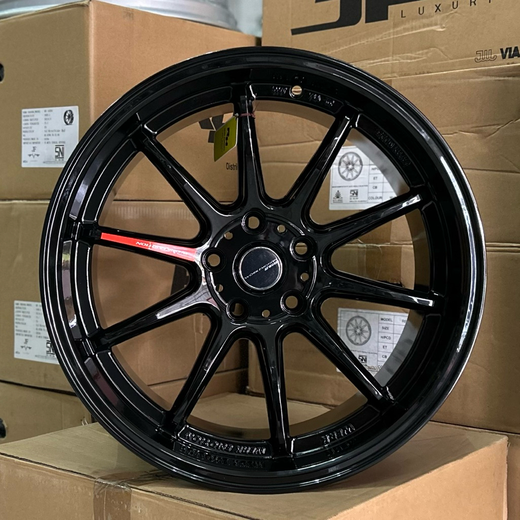 Velg Work Emotion Ring 18 Lebar 9 Pcd 5x114.3 Et 25 Warna Gloss Black | Velg R18 | Velg Mobil | Velg