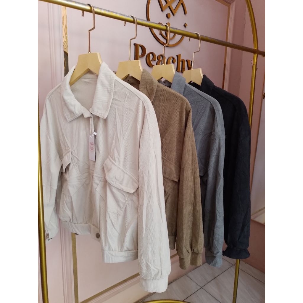 JACKET CORDUROY WANITA TEBAL