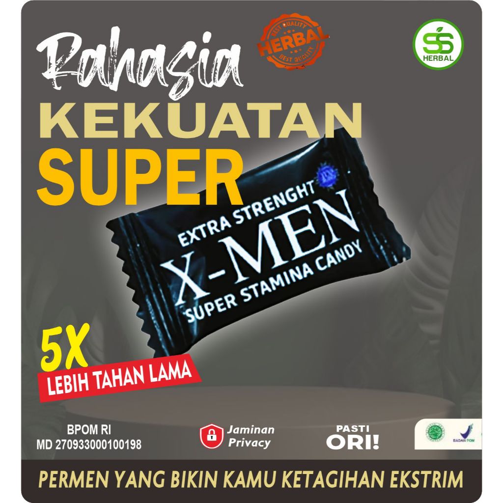 Permen X-MEN Obat Stamina Kuat Pria Herbal Tahan Lama Aman Asli Original BPOM