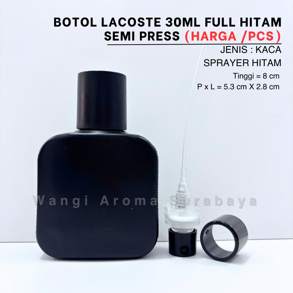 Botol Parfum Lacos 30ML Full Black - Botol Parfum Lacot Full Black - Botol Parfum 30ML