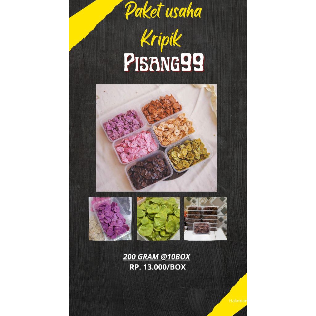 

Paket Usaha Kripik Pisang @10Box Kemasan 200Gr
