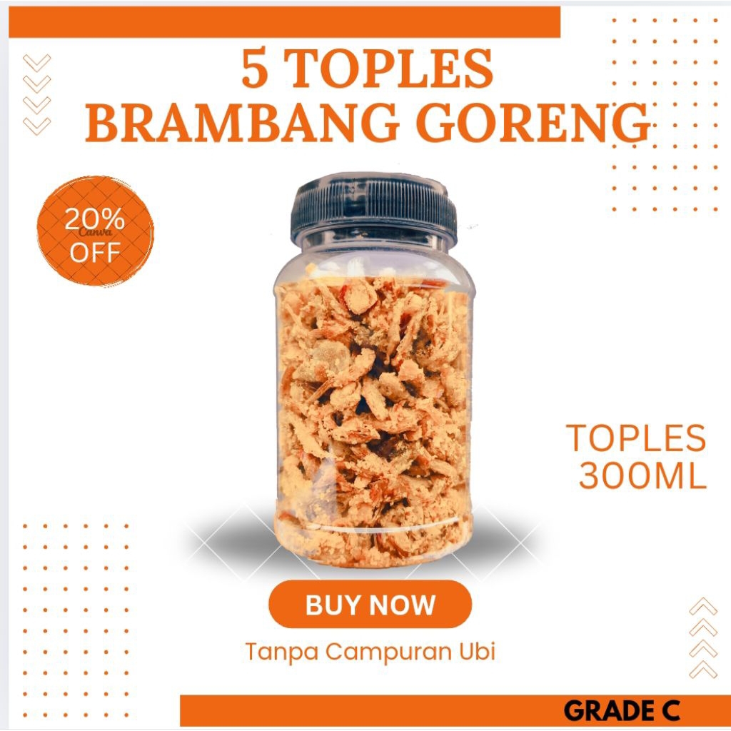 

[PAKET HEMAT] 5 toples brambang goreng rasa original tanpa ubi praktis